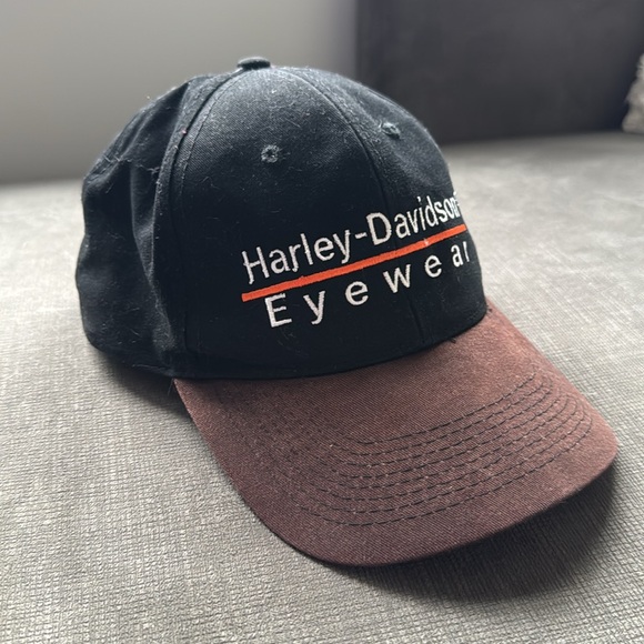Vintage Harley Davidson Eyewear Snapback Hat / 90s / 100% Cotton - Picture 2 of 8